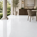 Thassos White 18x18 Polished Marble Tile — Covered Patio floor
