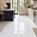 Thassos White 18x18 Polished Marble Tile — Kitchen floor