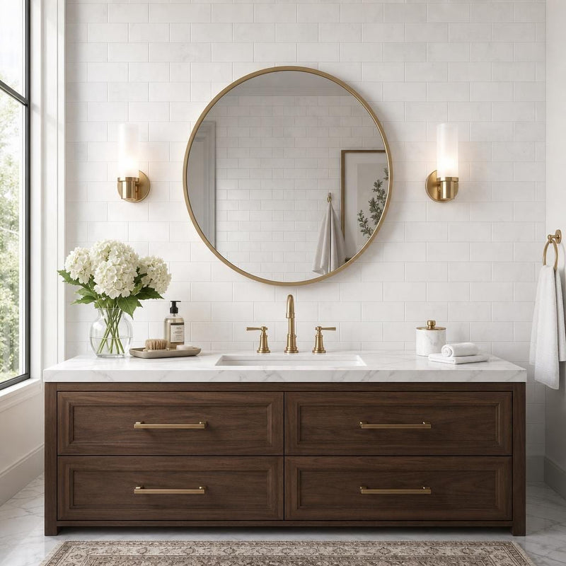 Thassos White 3x6 Subway Honed Marble Tile — Bathroom wall