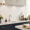 Thassos White 3x6 Subway Honed Marble Tile — Kitchen backsplash