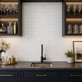 Thassos White 4x12 Subway Honed Marble Tile — Wet Bar backsplash