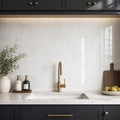 Thassos White 6x12 Subway Polished Marble Tile — Kitchen backsplash