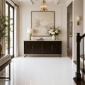Thassos White AA Select 12x12 Polished Natural Marble Tile — Hallway floor