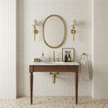 Thassos White (Greek) Marble 1x1 Honed Mosaic — Powder Room wall