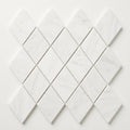Thassos White (Greek) Marble 1x2 Honed Diamond / Rhomboid Mosaic close-up