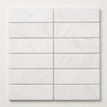 Thassos White (Greek) Marble 1x4 Honed Herringbone Mosaic close-up