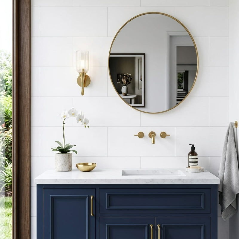 Thassos White (Greek) Marble 12x24 Honed Tile — Bathroom vanity wall