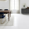 Thassos White (Greek) Marble 18x18 Honed Tile — Dining Room floor