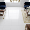 Thassos White (Greek) Marble 18x18 Honed Tile — Family Room floor