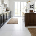 Thassos White (Greek) Marble 18x18 Honed Tile — Kitchen floor