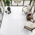 Thassos White (Greek) Marble 18x18 Honed Tile — Sunroom floor