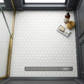 Thassos White (Greek) Marble 3x3 Honed Hexagon Mosaic — Bathroom shower floor