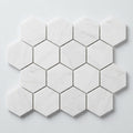 Thassos White (Greek) Marble 3x3 Honed Hexagon Mosaic close-up