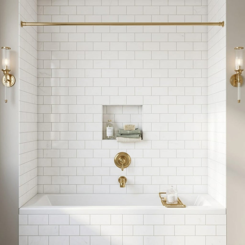 Thassos White (Greek) Marble 3x6 Honed Tile — Bathroom tub surround