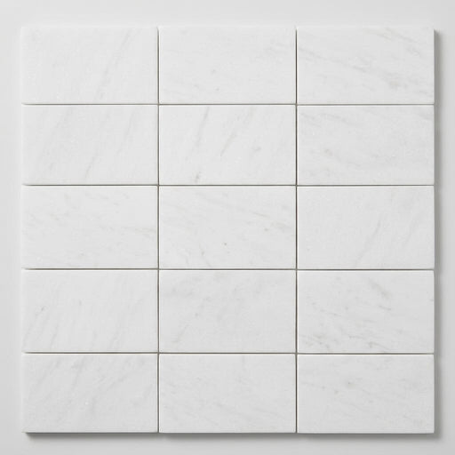 Thassos White (Greek) Marble 3x6 Honed Tile close-up