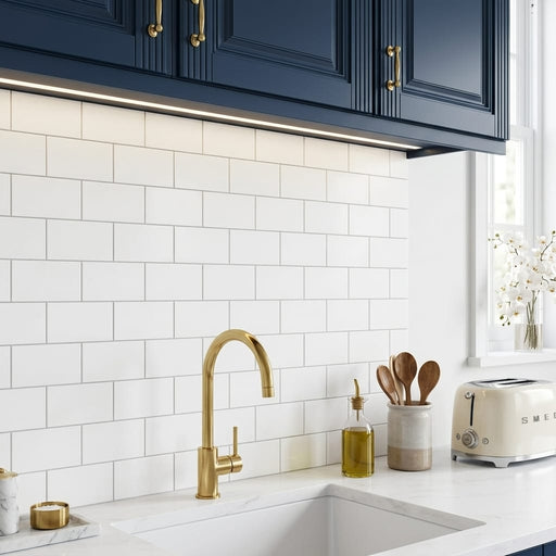 Thassos White (Greek) Marble 3x6 Honed Tile — Kitchen backsplash