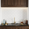 Thassos White (Greek) Marble 3x6 Honed Tile — Wet Bar backsplash