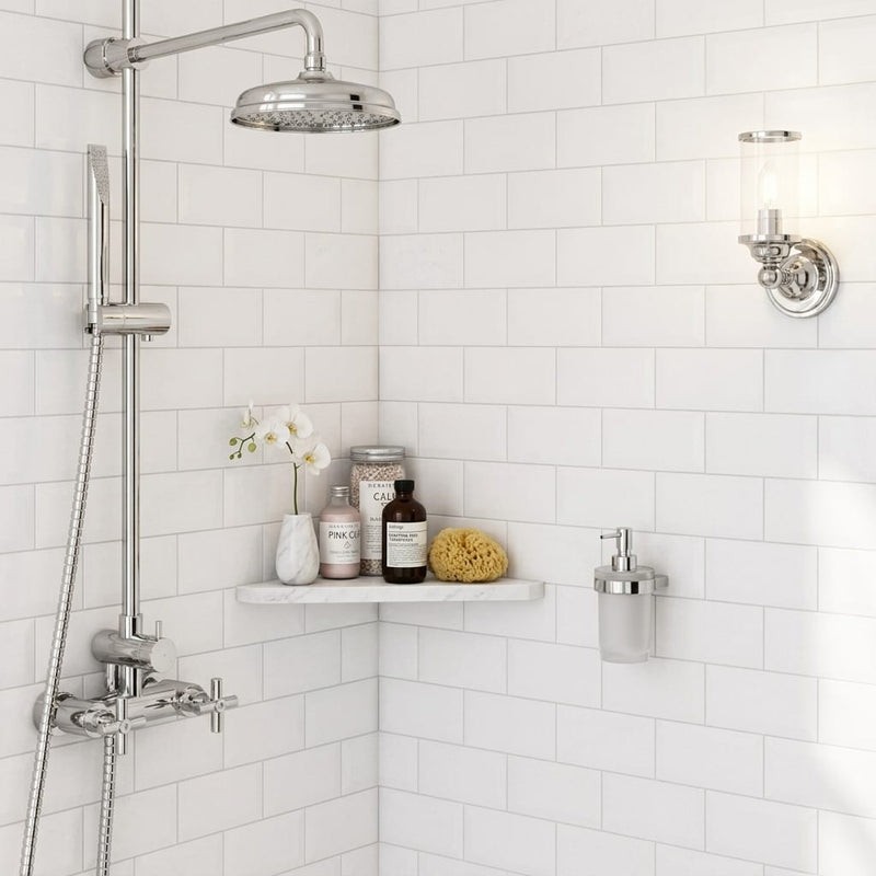 Thassos White (Greek) Marble 3x6 Honed Tile — Bathroom shower wall
