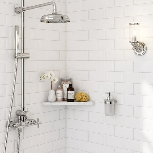 Thassos White (Greek) Marble 3x6 Honed Tile — Bathroom shower wall