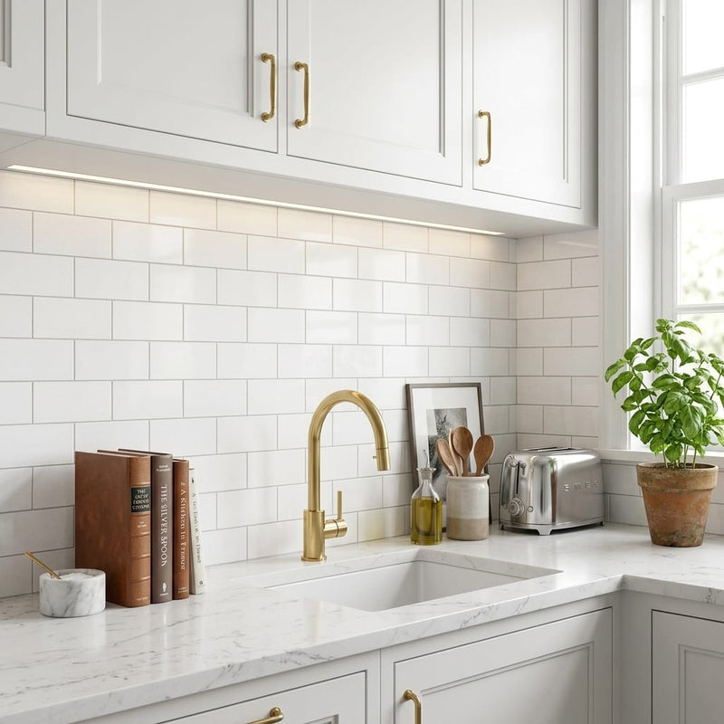Thassos White (Greek) Marble 3x6 Honed Tile — Kitchen backsplash