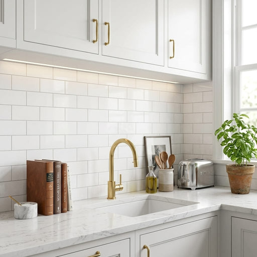 Thassos White (Greek) Marble 3x6 Honed Tile — Kitchen backsplash