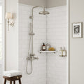 Thassos White (Greek) Marble 3x6 Tumbled Tile — Bathroom shower wall