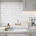 Thassos White (Greek) Marble 3x6 Tumbled Tile — Laundry Room backsplash