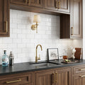 Thassos White (Greek) Marble 3x6 Tumbled Tile — Wet Bar backsplash