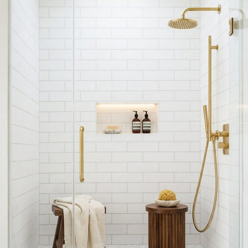 Thassos White (Greek) Marble 4x12 Honed Tile — Bathroom shower wall