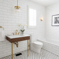 Thassos White (Greek) Marble 4x12 Honed Tile — Bathroom wall