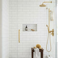 Thassos White (Greek) Marble 4x12 Honed Tile — Bathroom shower wall