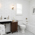 Thassos White (Greek) Marble 4x12 Honed Tile — Bathroom wall