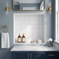 Thassos White (Greek) Marble 4x4 Honed Tile — Bathroom niche