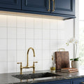 Thassos White (Greek) Marble 4x4 Honed Tile — Kitchen backsplash