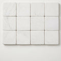 Thassos White (Greek) Marble 4x4 Tumbled Tile close-up