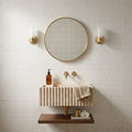 Thassos White (Greek) Marble 5/8x5/8 Honed Mosaic — Powder Room wall