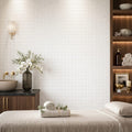 Thassos White (Greek) Marble 5/8x5/8 Honed Mosaic — Spa spa interior