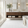 Thassos White (Greek) Marble 6x12 Honed Tile — Bathroom floor
