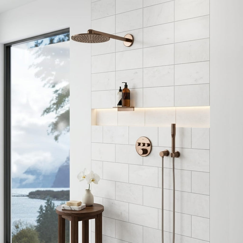 Thassos White (Greek) Marble 6x12 Honed Tile — Bathroom shower wall