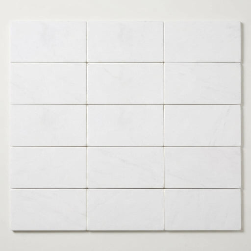 Thassos White (Greek) Marble 6x12 Honed Tile close-up