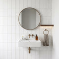 Thassos White (Greek) Marble 6x12 Honed Tile — Powder Room wall