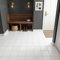 Thassos White (Greek) Marble 6x6 Tumbled Tile — Mudroom floor