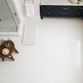 Thassos White Herringbone 1x2 Polished Marble Mosaic — Bathroom floor
