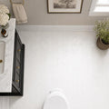 Thassos White Herringbone 1x2 Polished Marble Mosaic — Powder Room floor