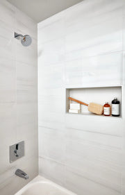 Themar Bianco Lasa Polished 1/2x12 Pencil Bullnose Porcelain Trim