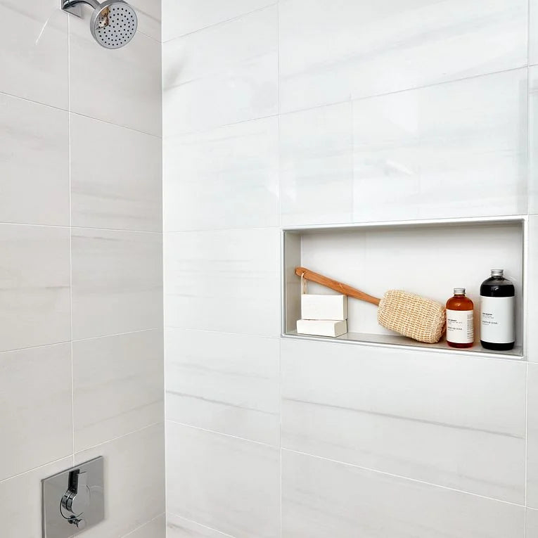 Themar Bianco Lasa 12x24 Polished Porcelain Tile