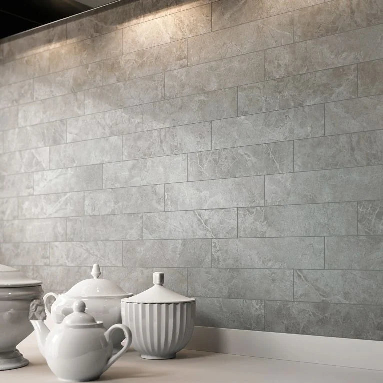Themar Grigio Savoia 3x12 Surface Bullnose Polished Porcelain Trim