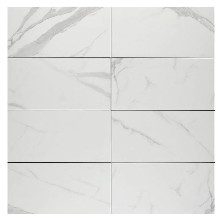 Themar Statuario V 1/2x12 Pencil Bullnose Polished Porcelain Trim