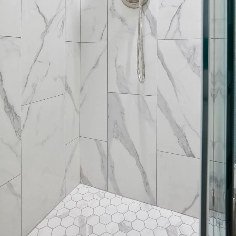 Themar Statuario V 1/2x12 Pencil Bullnose Polished Porcelain Trim