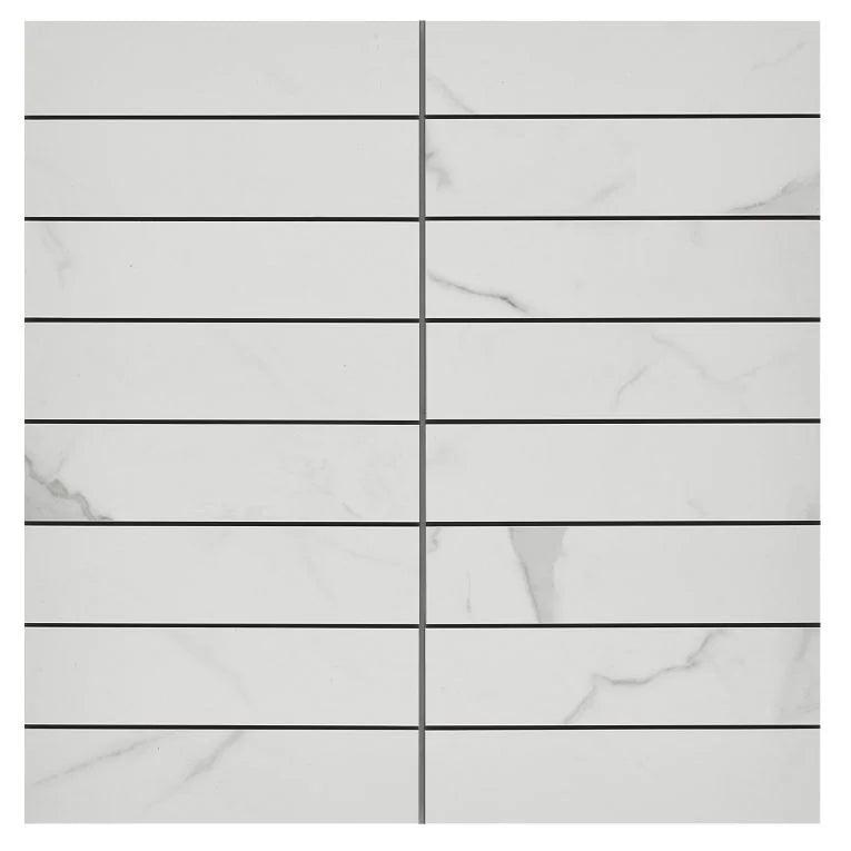 Themar Statuario V 3x12 Surface Bullnose Matte Ceramic/Porcelain Trim
